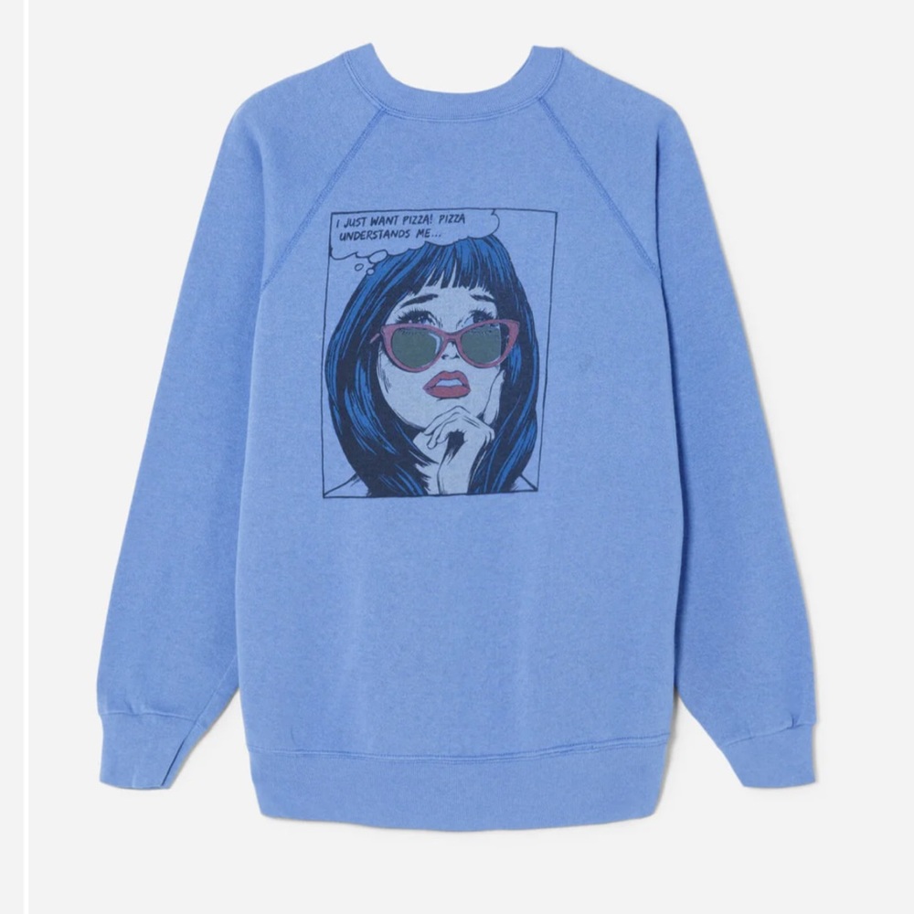 Re/Done I just want Pizza Sweatshirt
